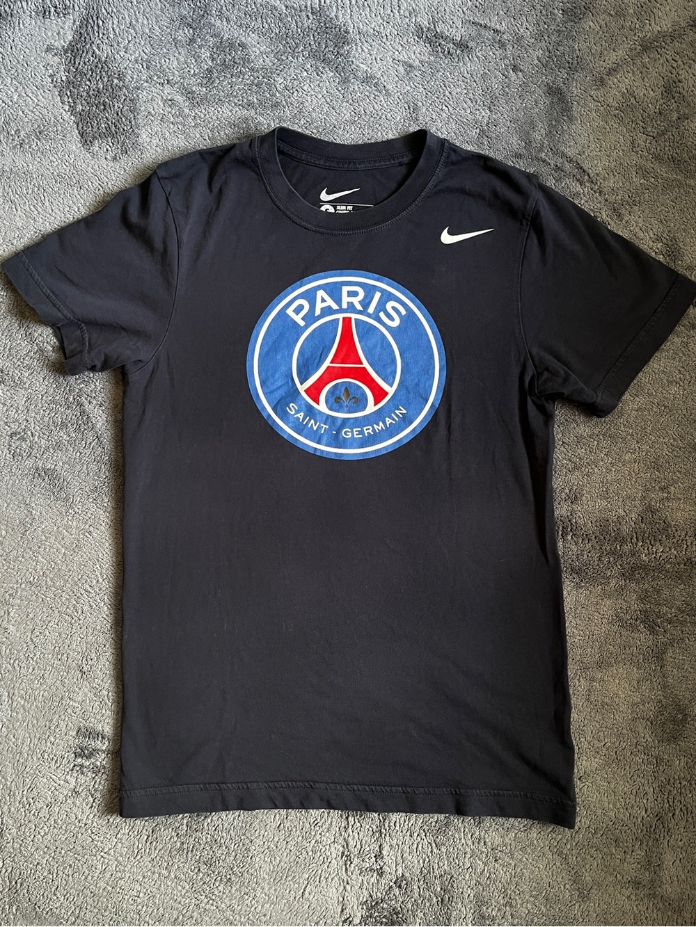 Nike Black Tee with Paris Saint-Germain Crest